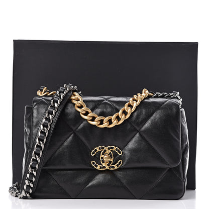 Chanel Lambskin Quilted Medium 19 Flap Black 11 of 11