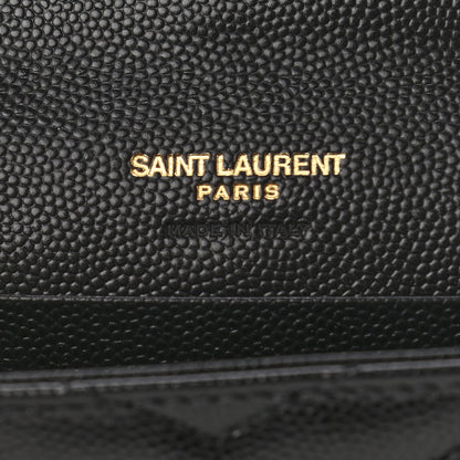 Saint Laurent Grain De Poudre Matelasse Chevron Small Monogram Envelope Wallet Black 5 of 6