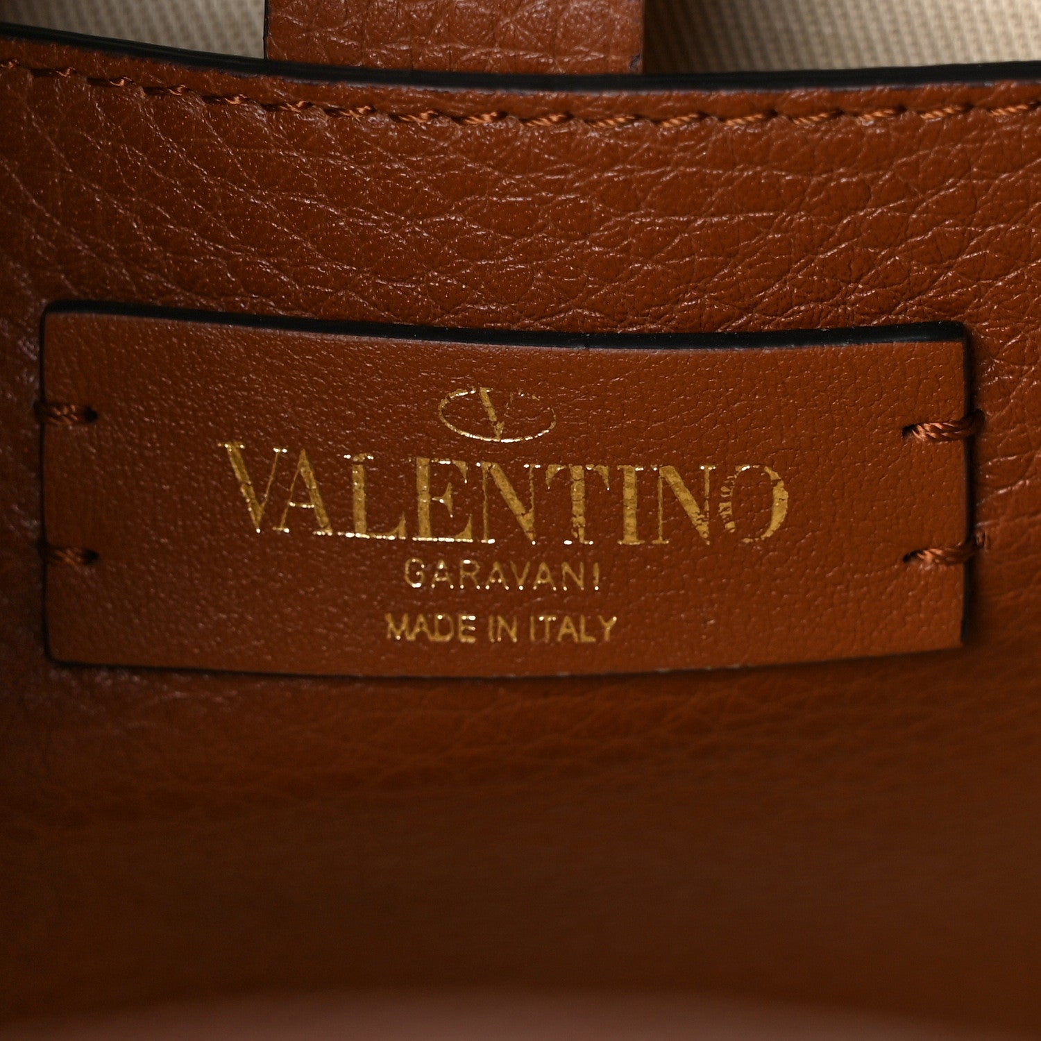 Valentino Garavani Raffia Calfskin Small Vlogo Signature Tote Natural Saddle Brown 6 of 9