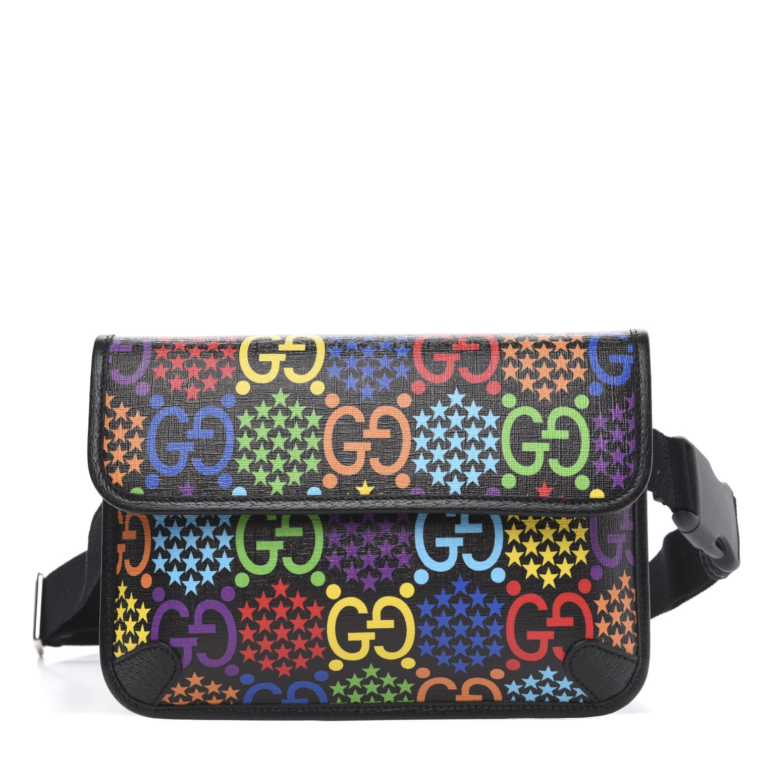 Gucci GG Supreme Monogram Psychedelic Slim Belt Bag Black 1 of 10
