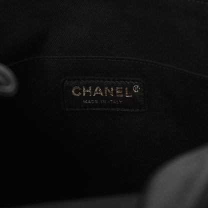 Chanel Crumpled Grained Calfskin Zip and Carry Shopping Tote Black 6 of 11