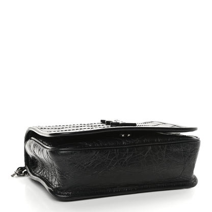 Saint Laurent Crinkled Calfskin Matelasse Monogram Niki Chain Wallet Black 4 of 10