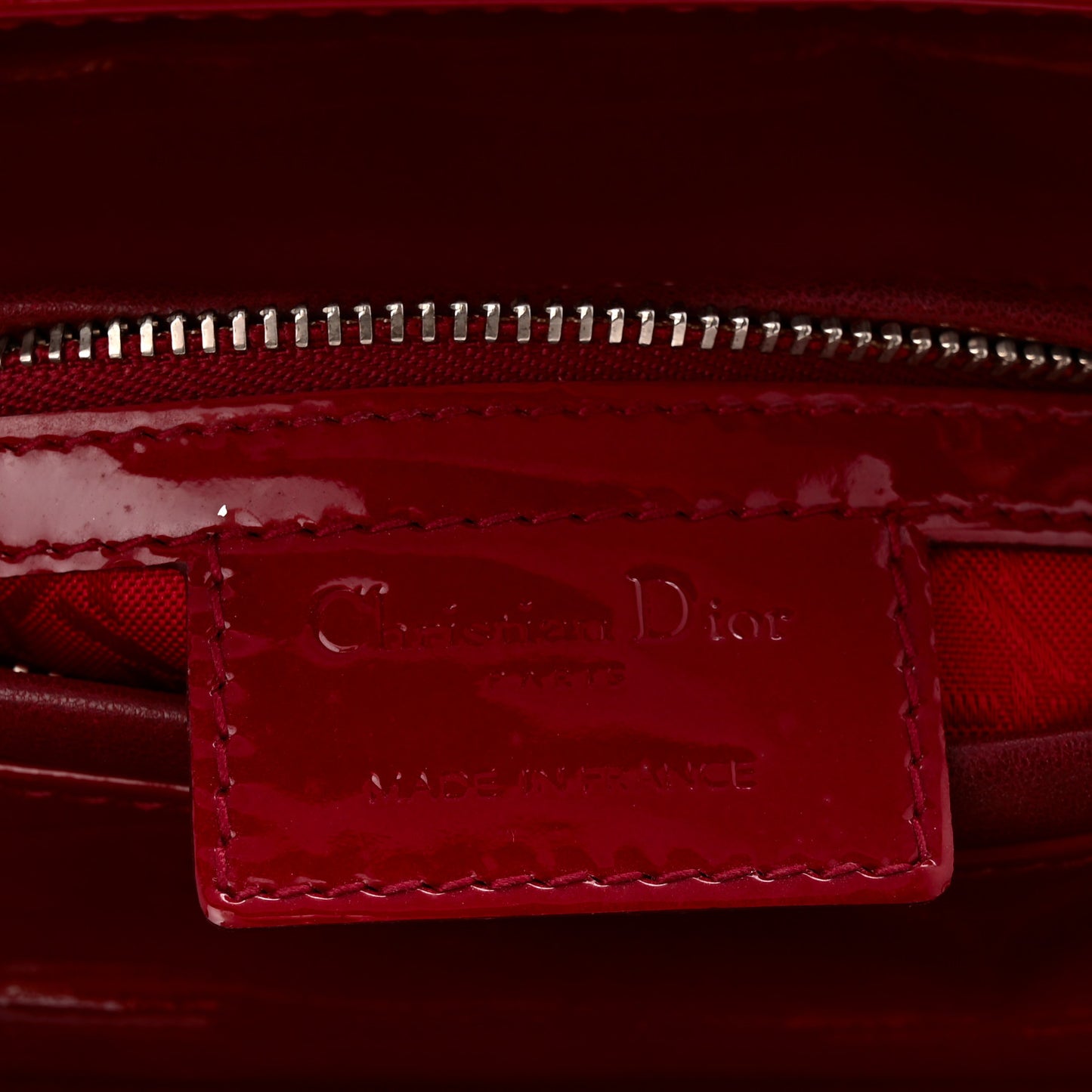 Patent Cannage Medium Lady Dior Red