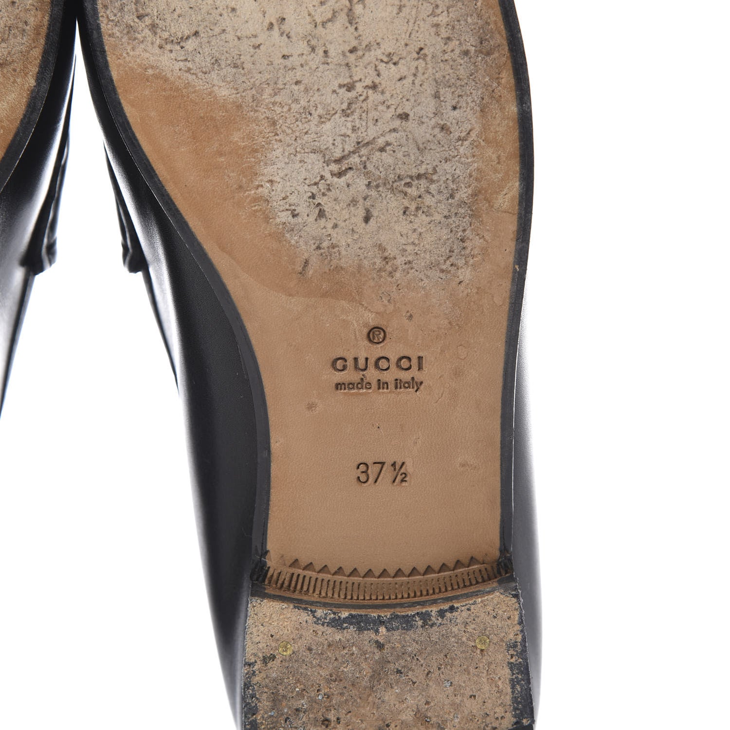 Gucci Calfskin Womens 1953 Horsebit Loafers 37.5 Black 6 of 12