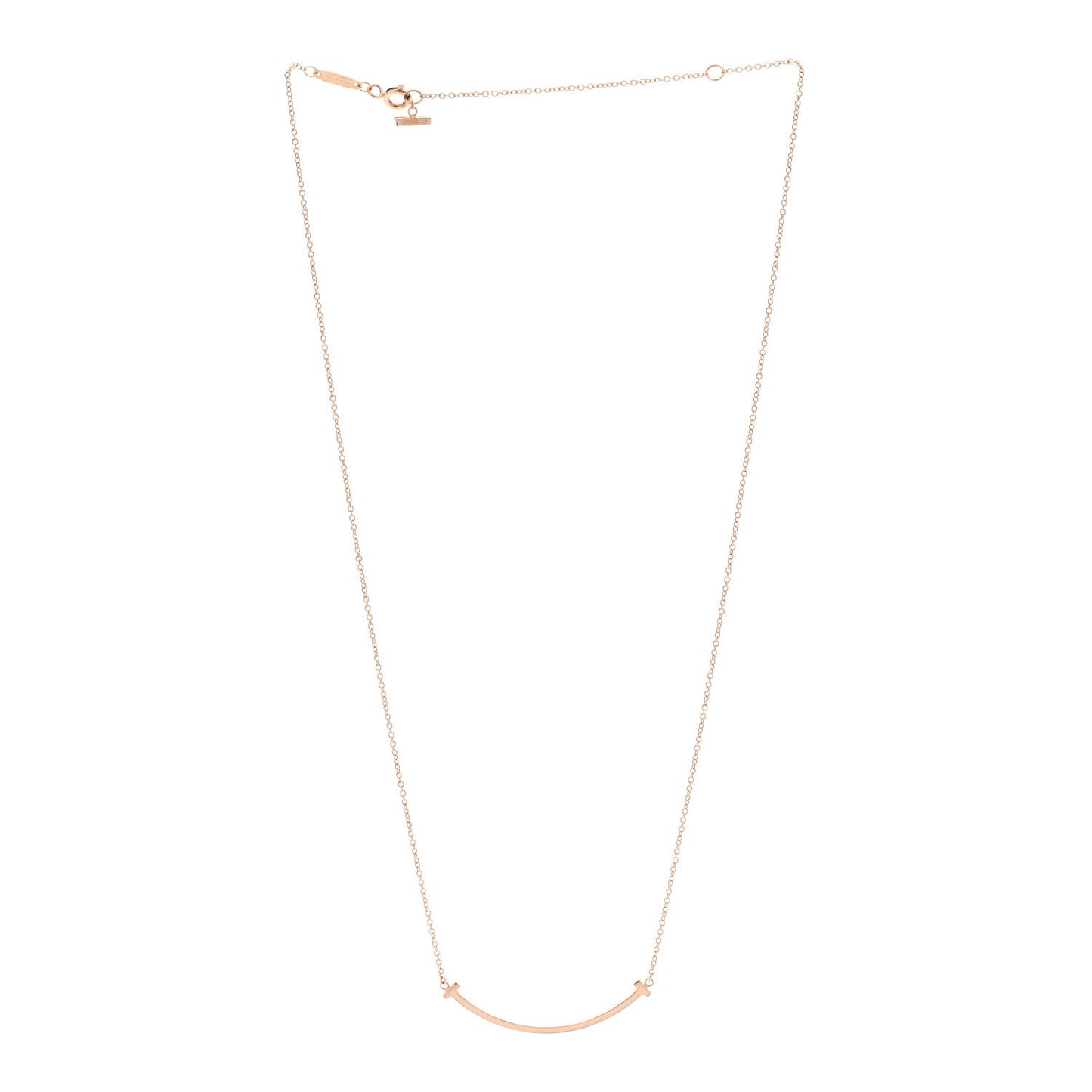 18K Rose Gold Small T Smile Pendant Necklace