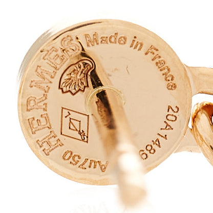 Hermes 18K Rose Gold Kelly Clochette Earrings 4 of 6