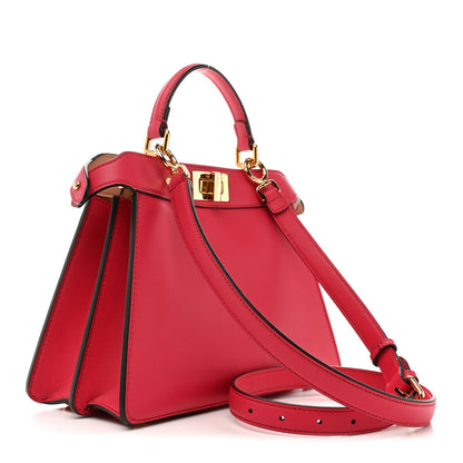 Fendi Vitello Seta Shiny Nappa Small Peekaboo I SEE U Satchel Lampone Light Rose 3 of 14