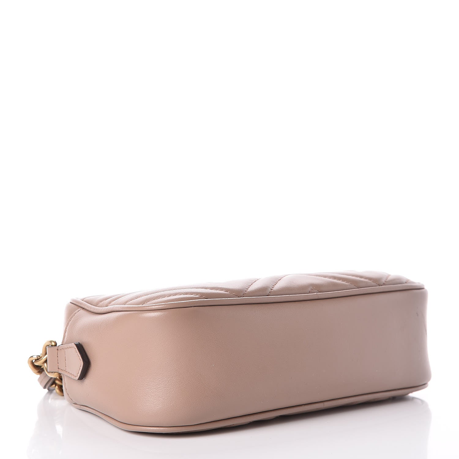 Gucci Calfskin Matelasse Small GG Marmont Chain Shoulder Bag Taupe 4 of 14