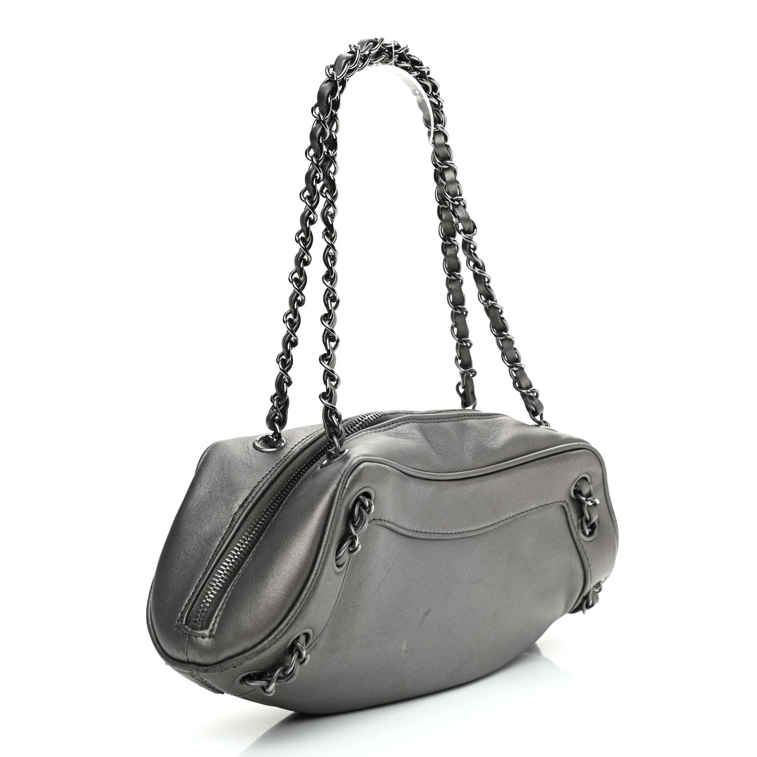 Chanel Metallic Lambskin Tassel Shoulder Bag Silver 3 of 13