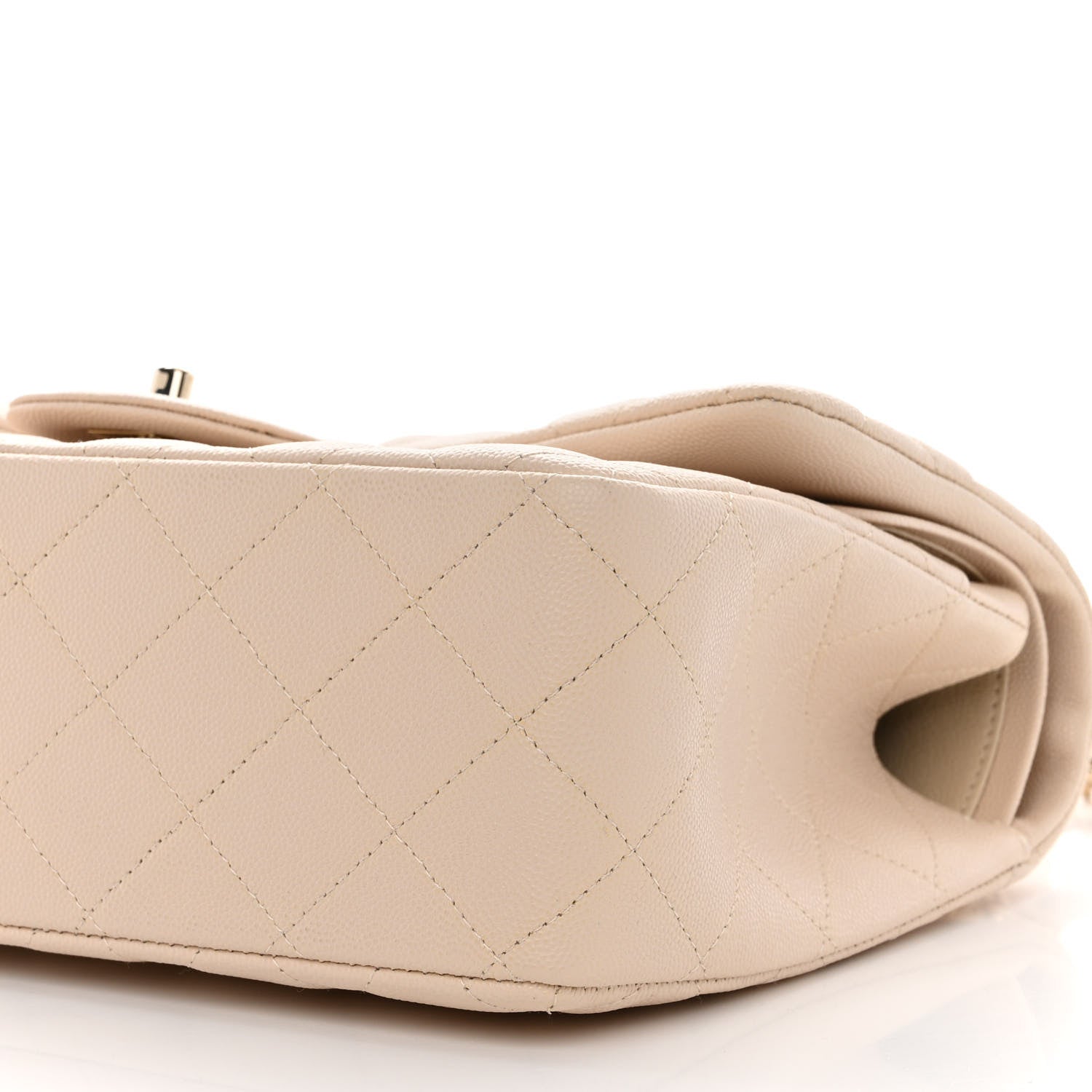 Chanel Caviar Quilted Jumbo Double Flap Light Beige 10 of 11