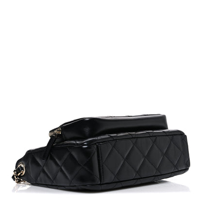 Chanel Shiny Crumpled Lambskin Quilted Small Preppy Pocket Clutch With Chain Black 4 of 11