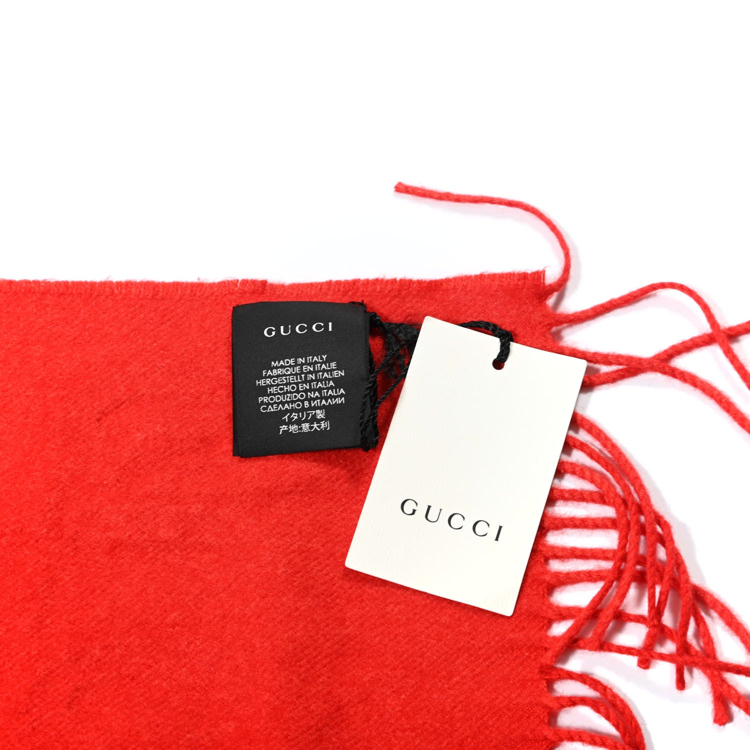 Gucci Silk Cashmere Sequins Woven Guccy Scarf Flame 4 of 5