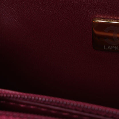 Chanel Lambskin Quilted Small Metal Top Handle Rectangular Flap Burgundy 7 of 10