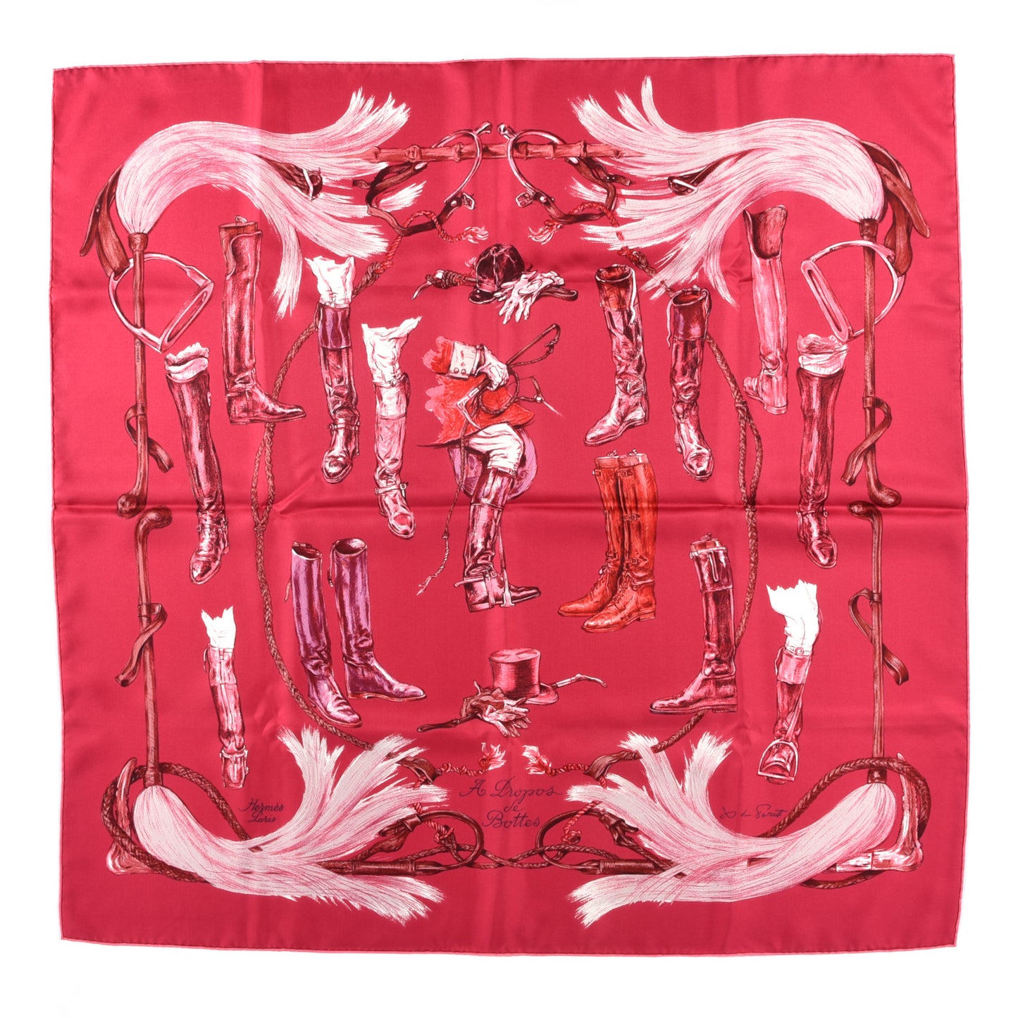 Silk A Propos de Bottes Scarf 90 Framboise Cassis Violine