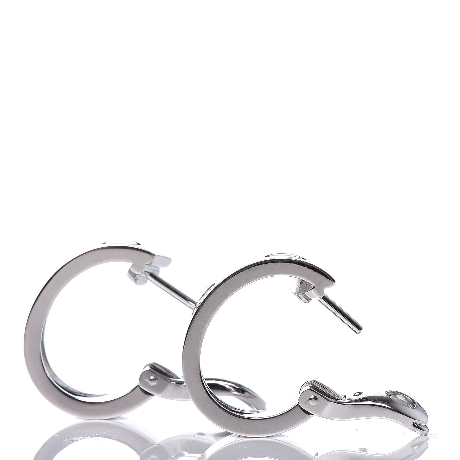 Cartier 18K White Gold 2 Diamond 5.5mm LOVE Hoop Earrings 5 of 5