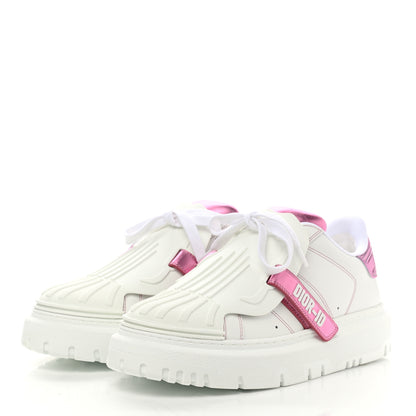 Christian Dior Laminated Calfskin Dior-ID Platform Sneakers 39.5 White Metallic Pink 3 of 8