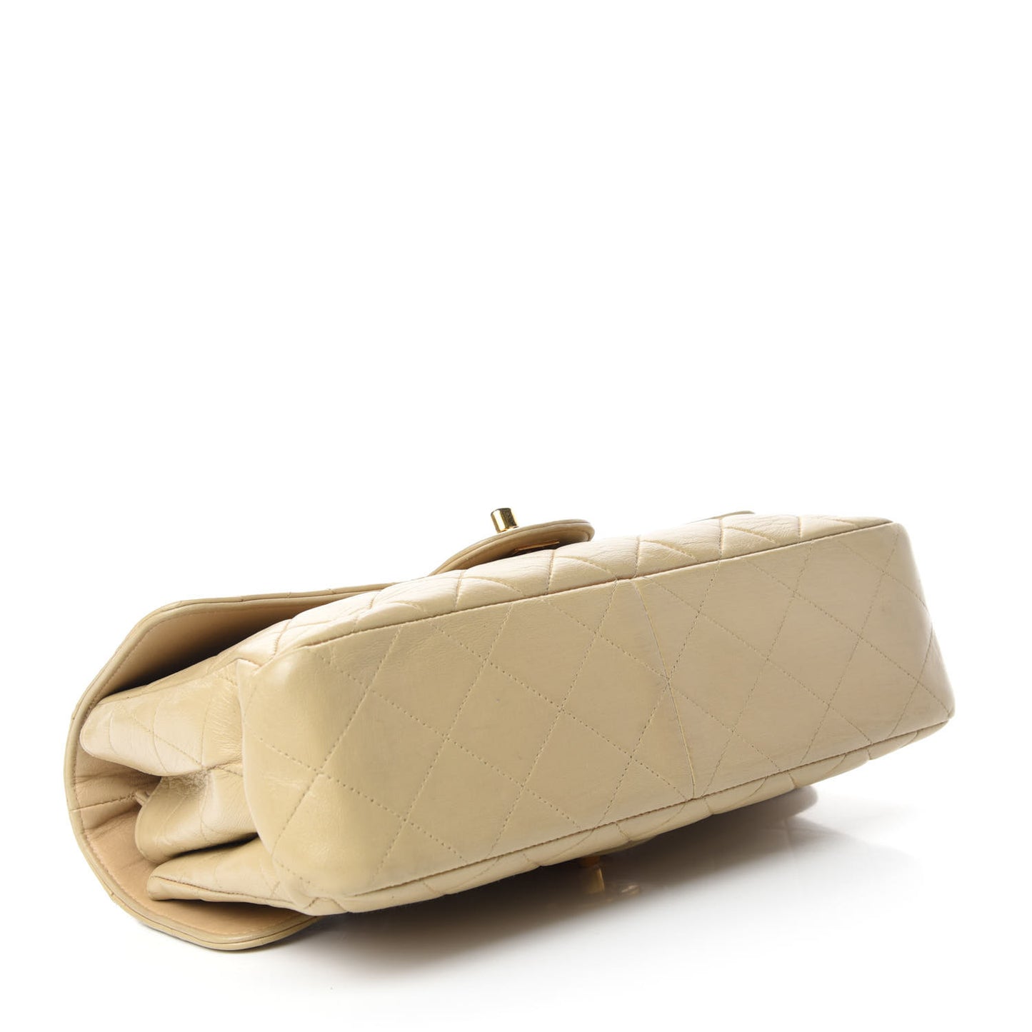 Lambskin Quilted Medium Double Sided Flap Beige