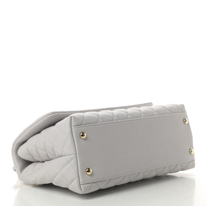 Chanel Caviar Quilted Small Coco Handle Flap Light Grey 4 of 11