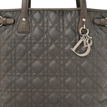 Christian Dior Coated Canvas Cannage Medium Panarea Tote Grey 8 of 11