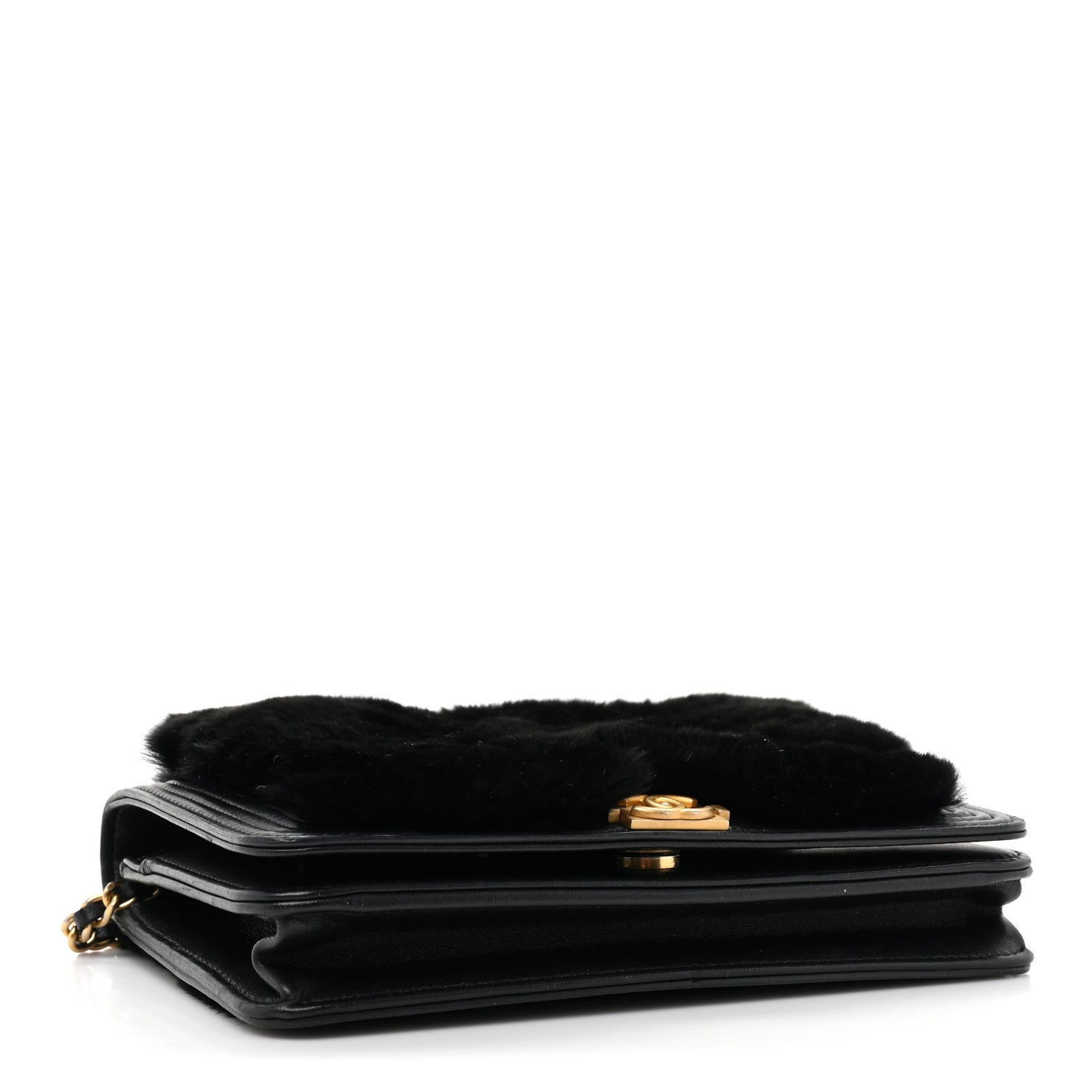 Chanel Orylag Lambskin Boy Wallet On Chain WOC Black 4 of 13