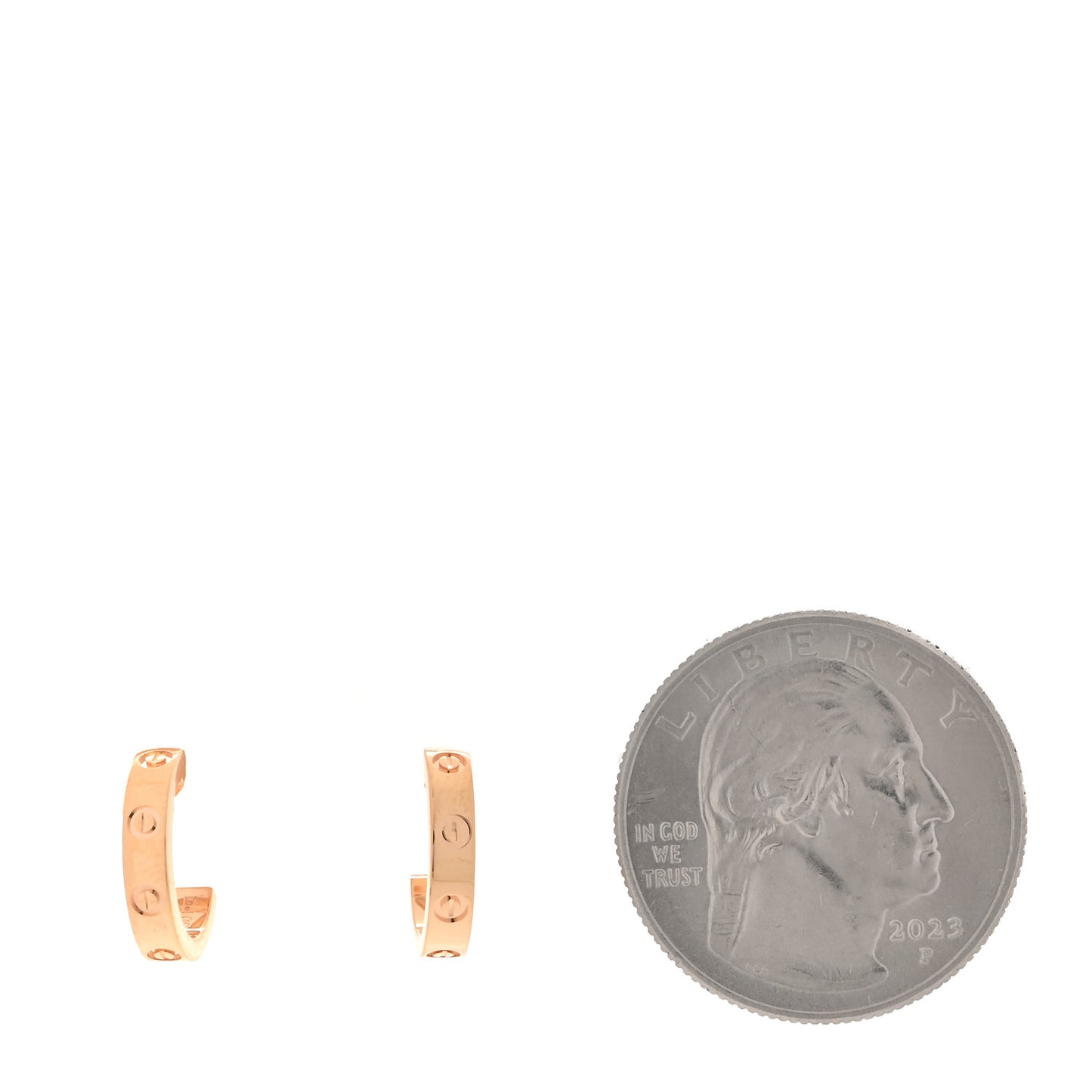 18K Pink Gold Small LOVE Hoop Earrings