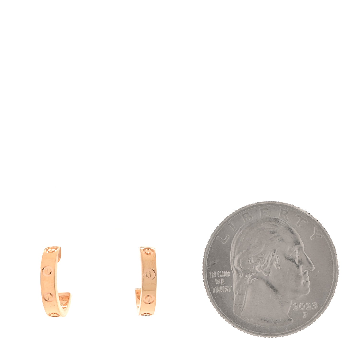 Cartier 18K Pink Gold Small LOVE Hoop Earrings 2 of 5