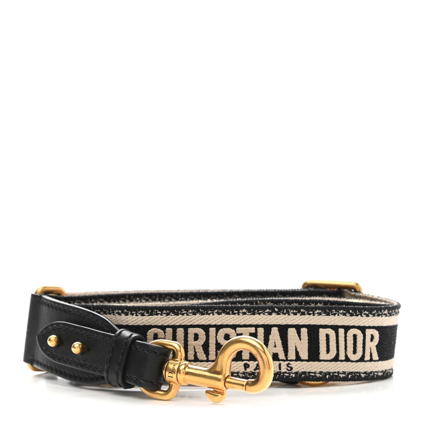 Canvas Embroidered Shoulder Strap Black