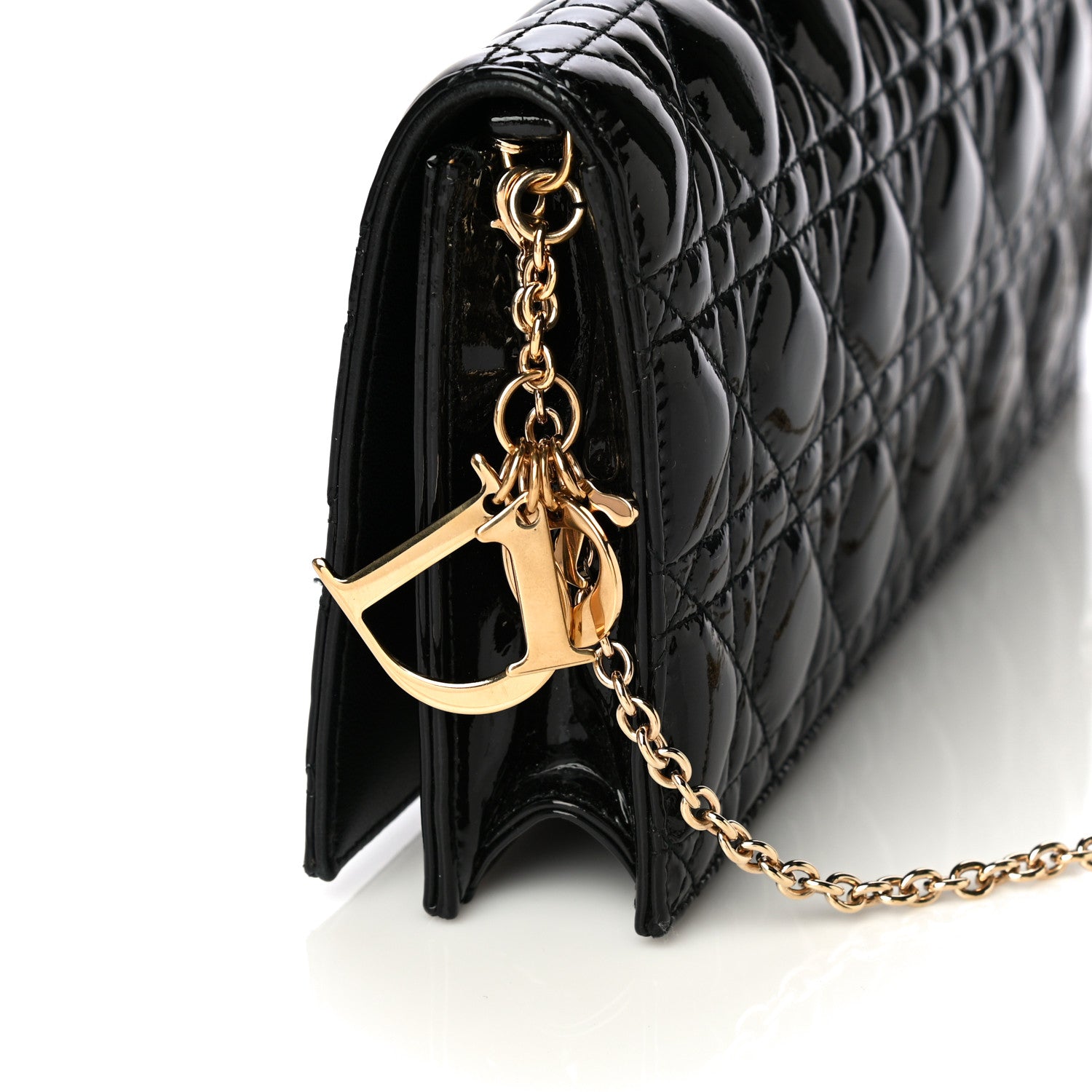 Christian Dior Patent Cannage Lady Dior Convertible Clutch Black 7 of 12