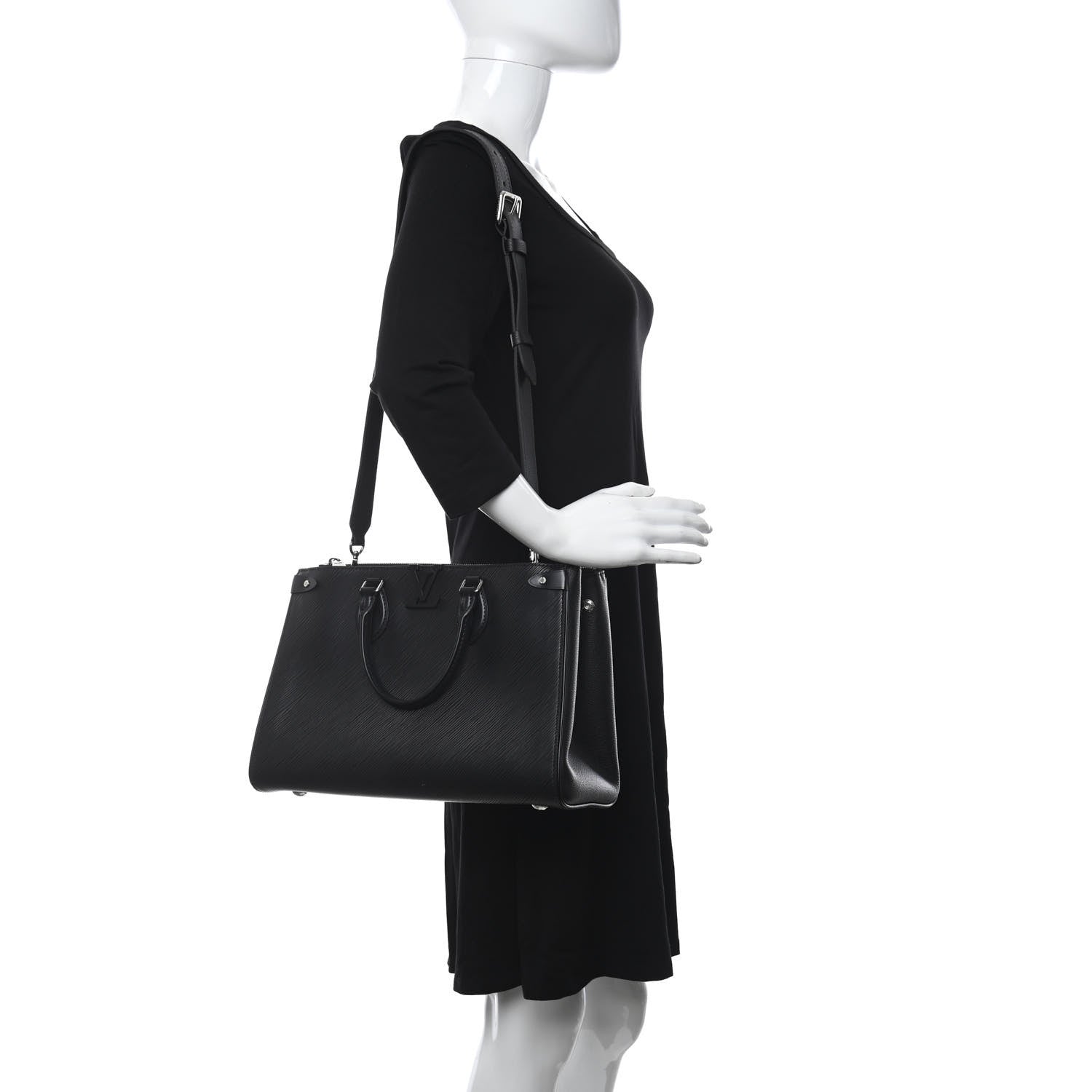 Louis Vuitton Epi Grenelle Tote MM Black 2 of 12