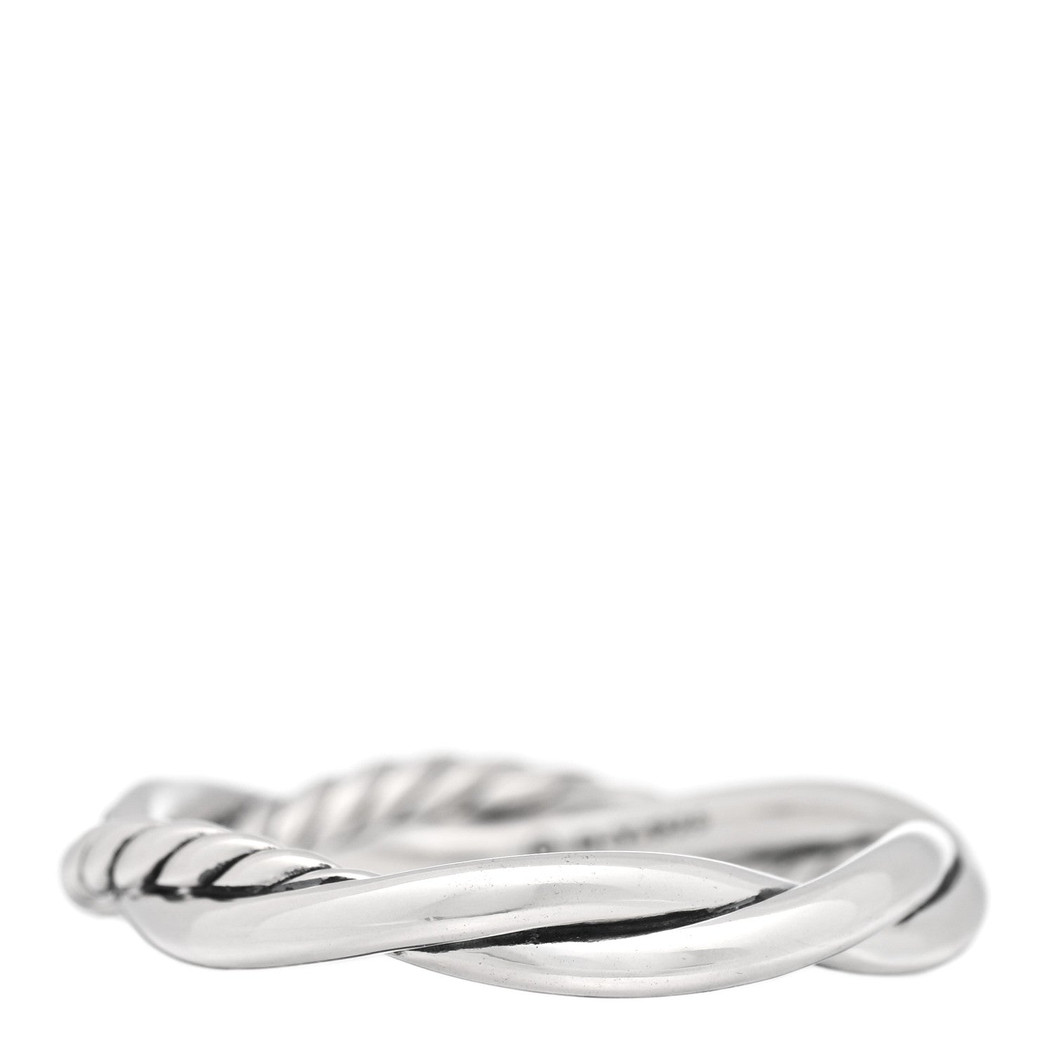 David Yurman Sterling Silver Diamond Petite Infinity Twist Ring 62 10 3 of 5