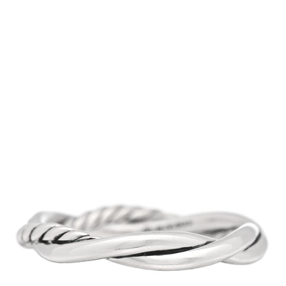 David Yurman Sterling Silver Diamond Petite Infinity Twist Ring 62 10 3 of 5