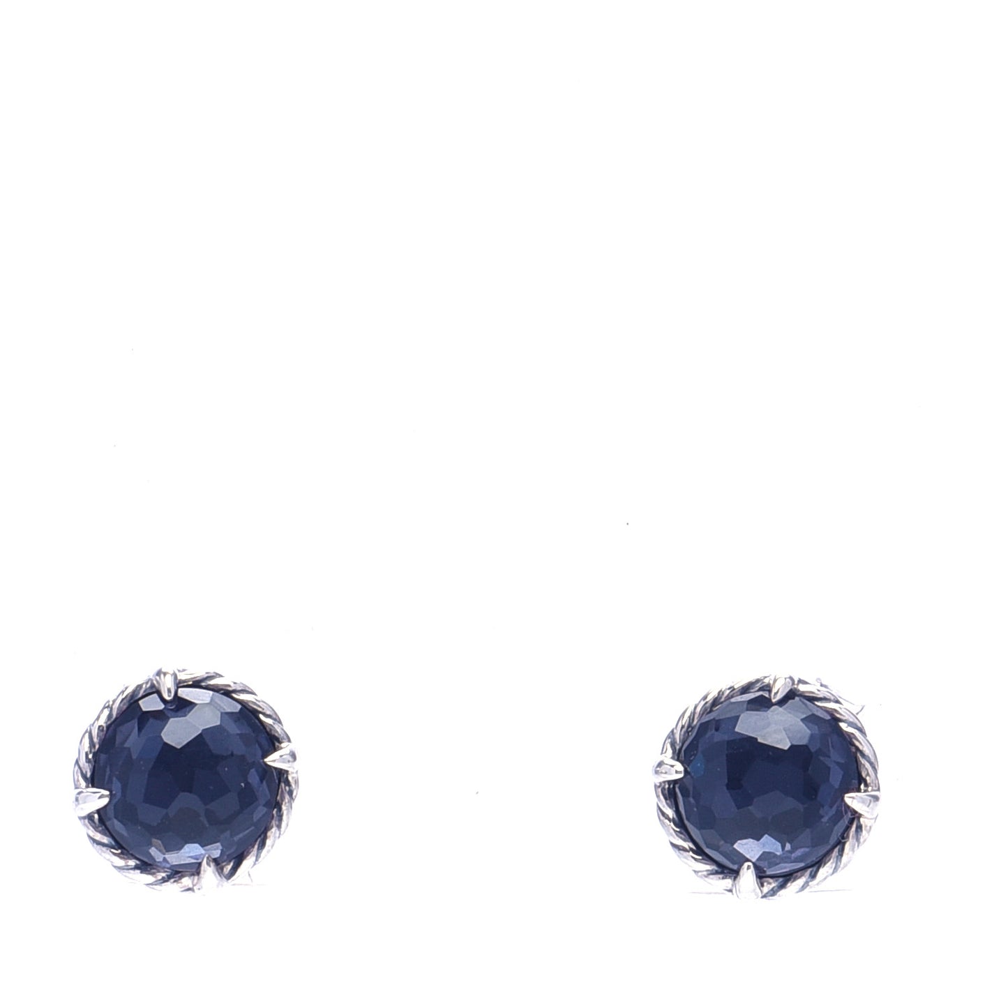 Sterling Silver Black Orchid 8mm Chatelaine Earrings