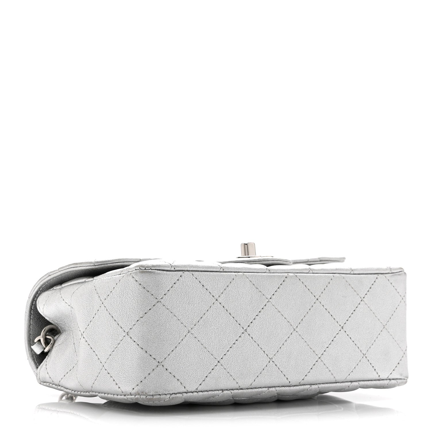 Chanel Metallic Lambskin Quilted Mini Rectangular Flap Silver 4 of 11