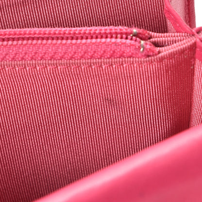 Chanel Lambskin Quilted Small Flap Wallet Fuchsia 14 of 15