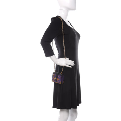 Prada Saffiano Astrology Mini Cahier Bag Viola Black 2 of 10