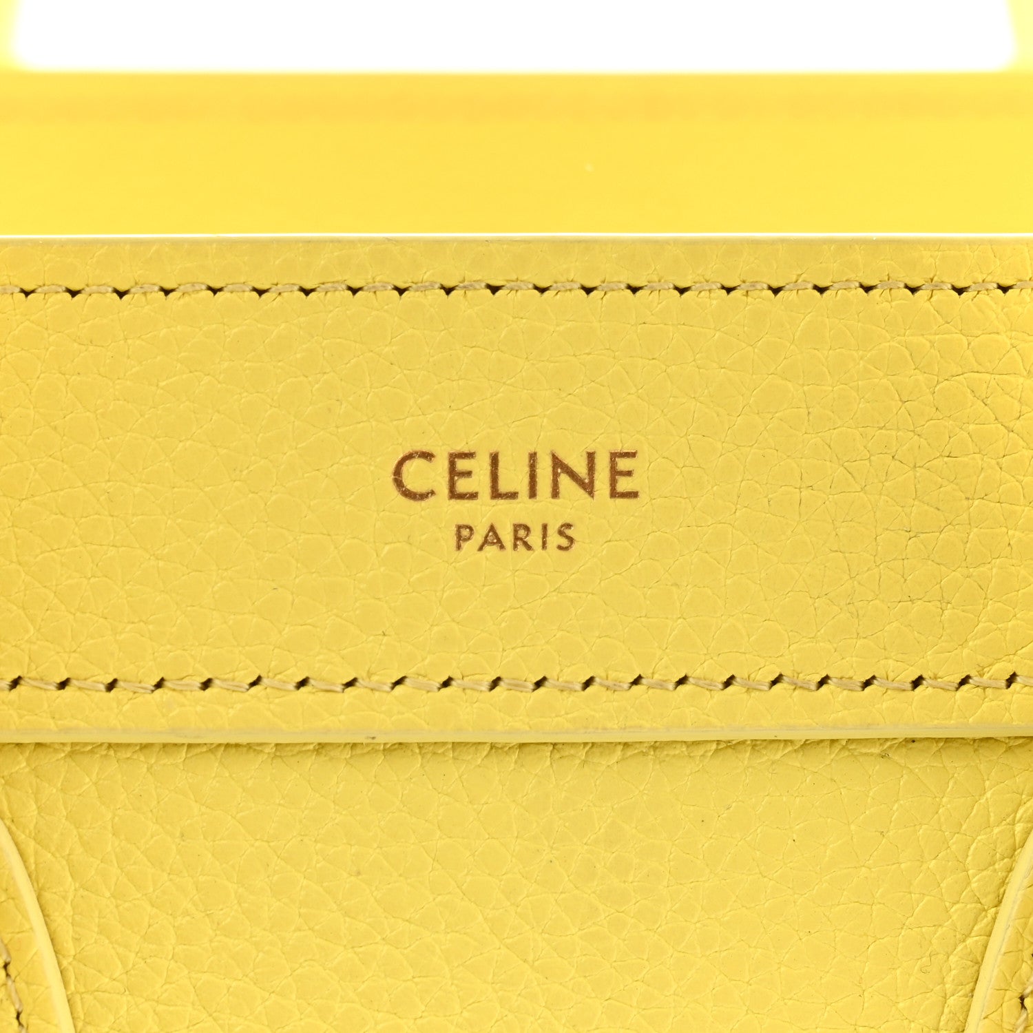 Celine Drummed Calfskin Nano Luggage Acacia 6 of 13