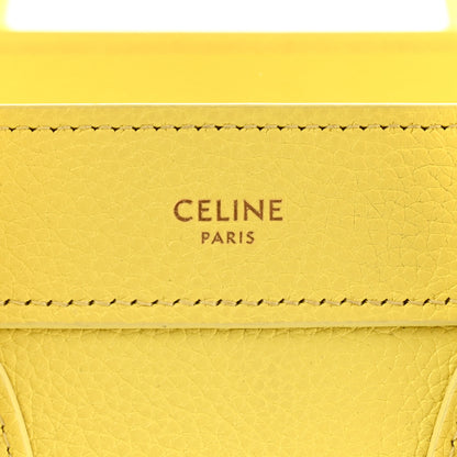 Celine Drummed Calfskin Nano Luggage Acacia 6 of 13