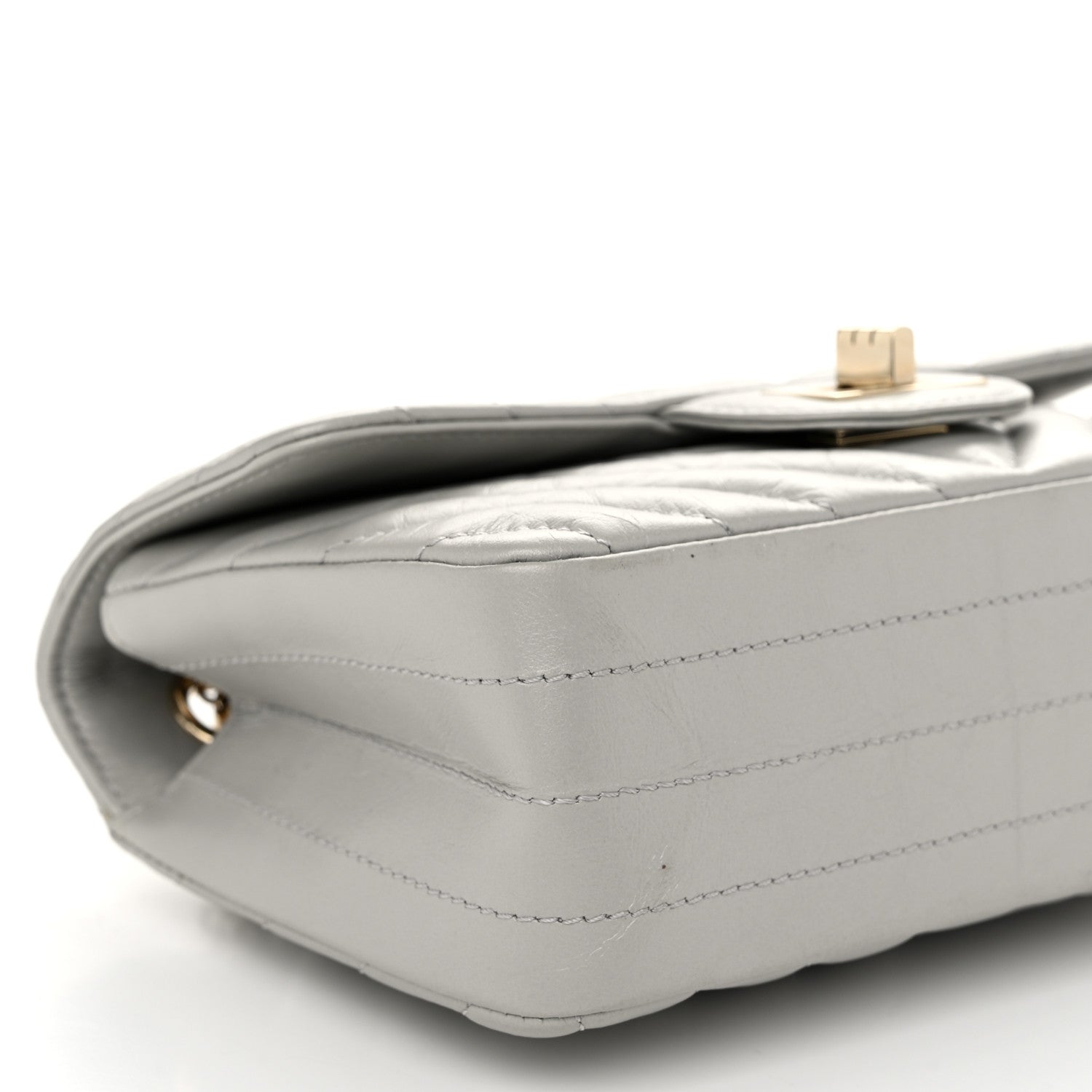 Chanel Metallic Aged Calfskin Chevron Quilted 2.55 Reissue Mini Flap Silver 9 of 10