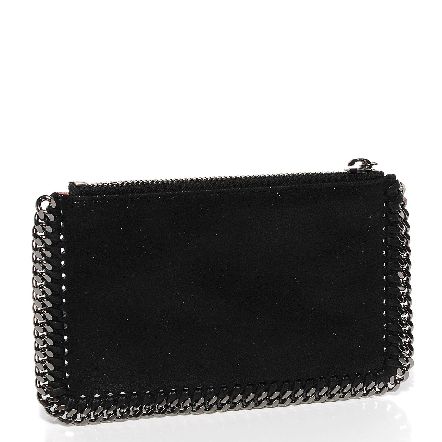 Faux Leather Shaggy Deer Falabella Coin Purse Black