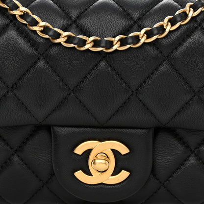 Chanel Lambskin Quilted Mini Rectangular Pearl Crush Flap Black 8 of 11