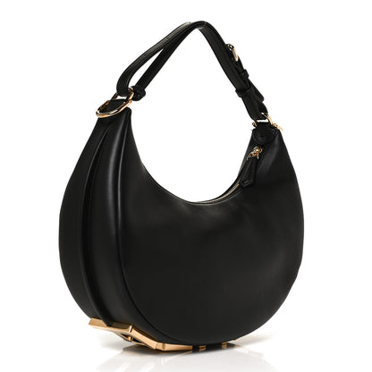 Fendi Vitello Grace Matte Small Fendigraphy Hobo Bag Black 3 of 15