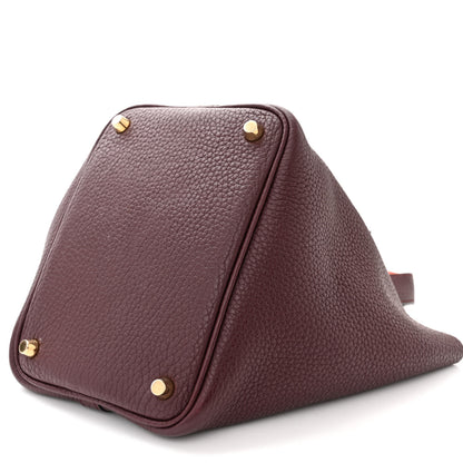 Hermes Taurillon Clemence Swift Eclat Picotin Lock 18 PM Prune Orange Poppy 10 of 12