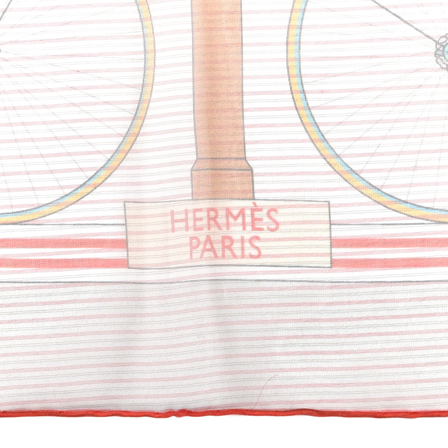 Hermes Silk Mousseline Les Becanes Scarf 70 Grenadine Beige Bleu 2 of 5
