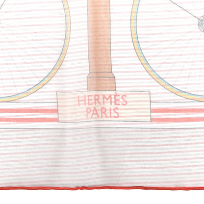 Hermes Silk Mousseline Les Becanes Scarf 70 Grenadine Beige Bleu 2 of 5
