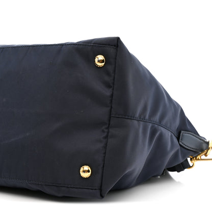 Prada Tessuto Nylon Saffiano Shopping Tote Navy 10 of 17