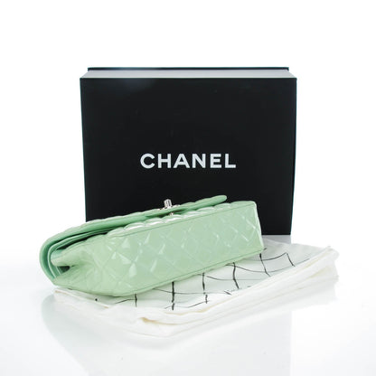 Chanel Patent Calfskin Quilted Medium Double Flap Light Green 4 of 8