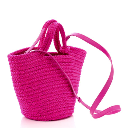Balenciaga Nylon Lambskin Woven Small Ibiza Basket With Strap Lipstick Pink 3 of 10
