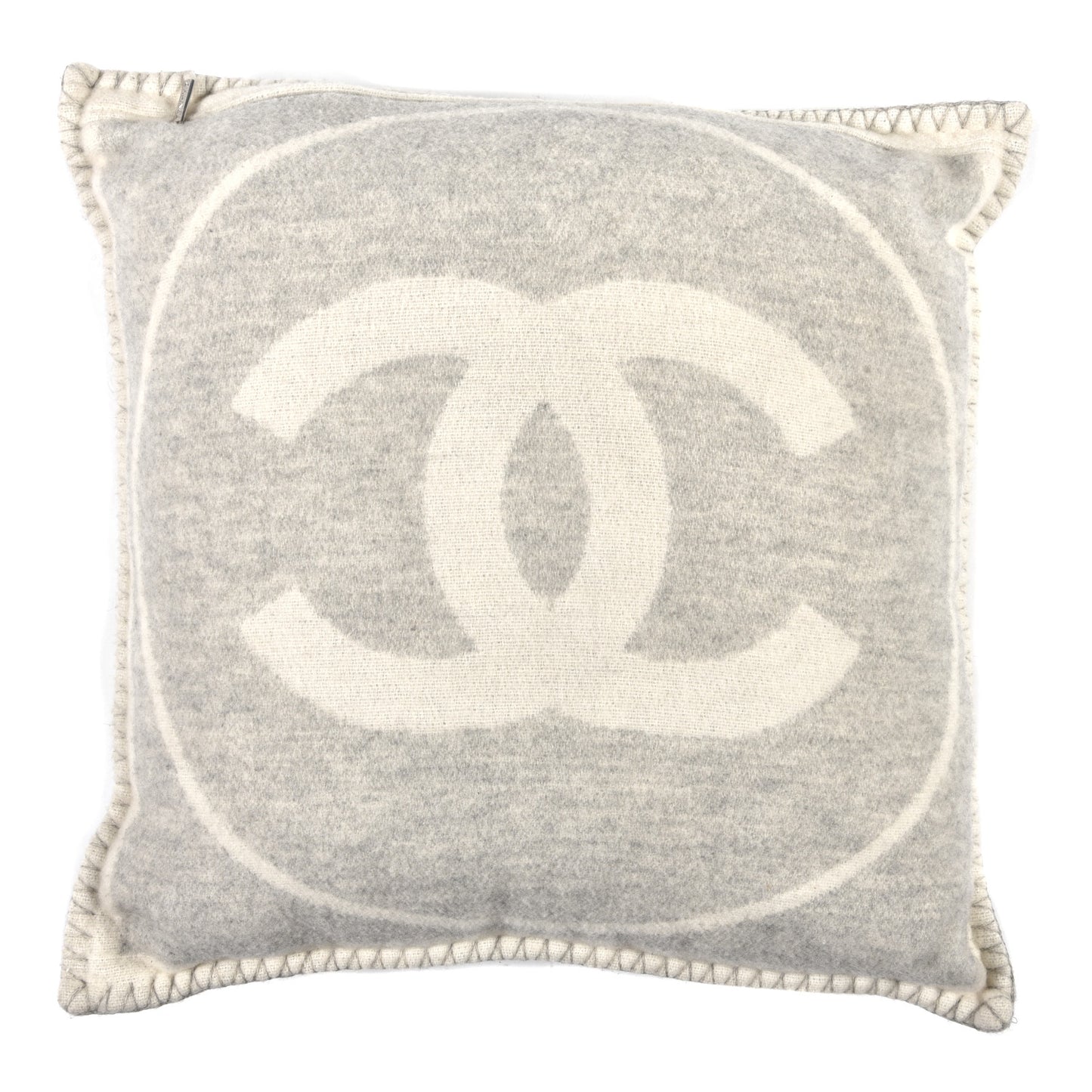 Merino Wool Cashmere CC Pillow Grey Off White