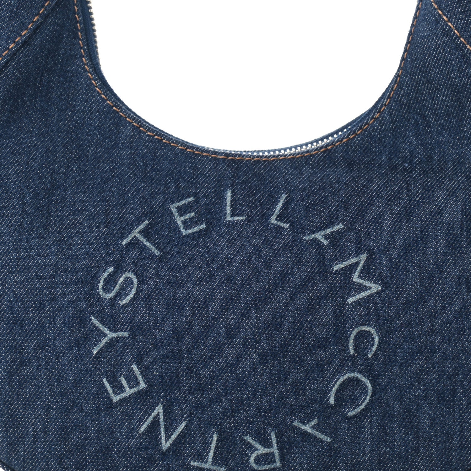 Stella McCartney Eco Alter Denim Logo Small Hobo Smoky Blue 8 of 10