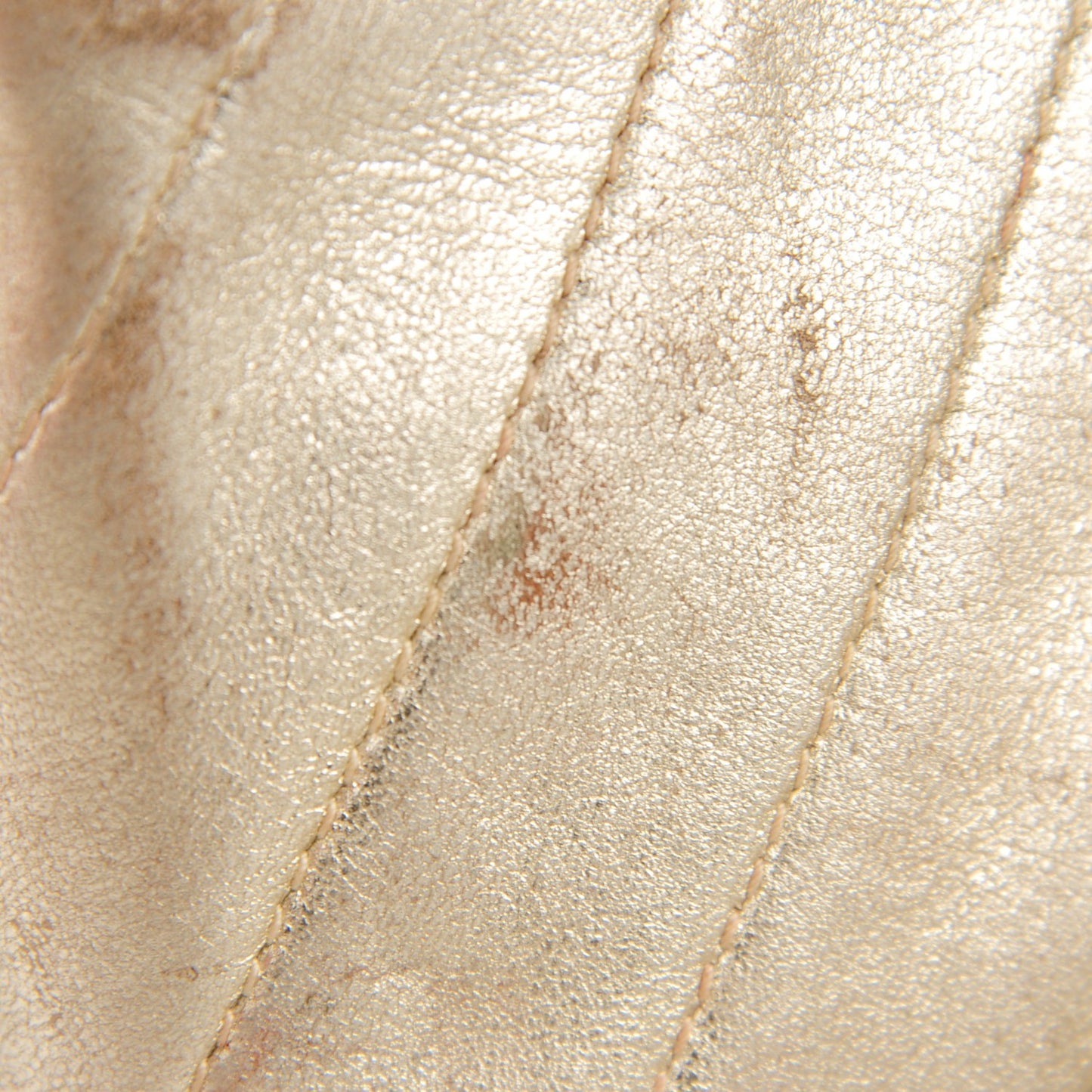 Metallic Lambskin Chevron Quilted Mini Square Flap Gold